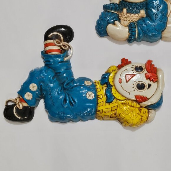 Rare 1977 Bobbs Merrill Raggedy Ann and Andy Plastic Wall Plaques - Picture 13 of 14